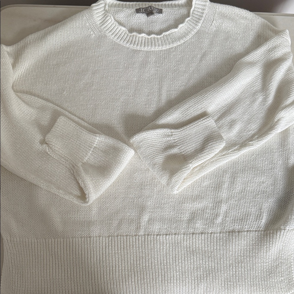 J. Crew Men's Off-White Crewneck Sweater